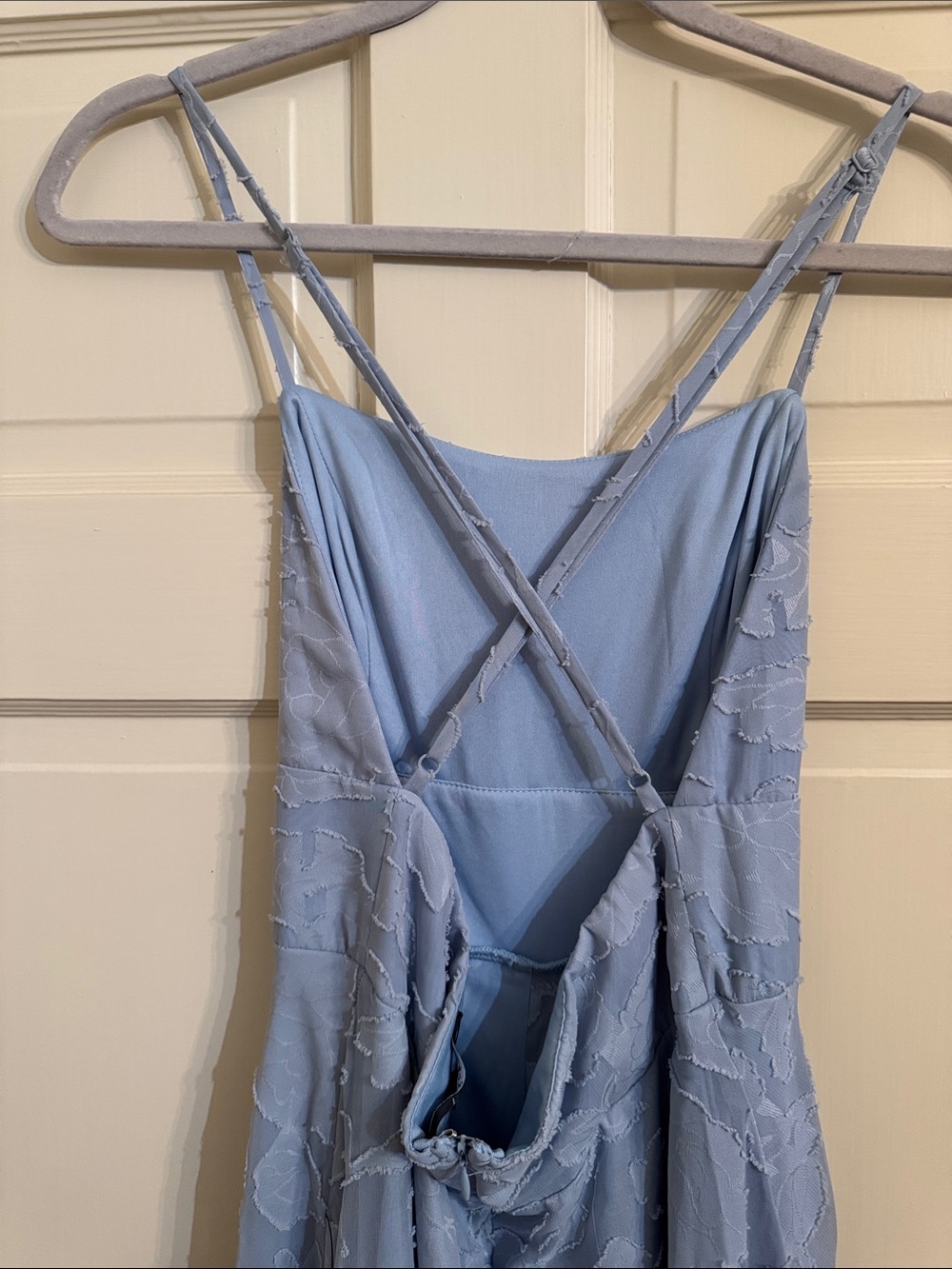 Lulu's Light Blue Lace Maxi Dress with Spaghetti Straps - Picture 7 of 11
